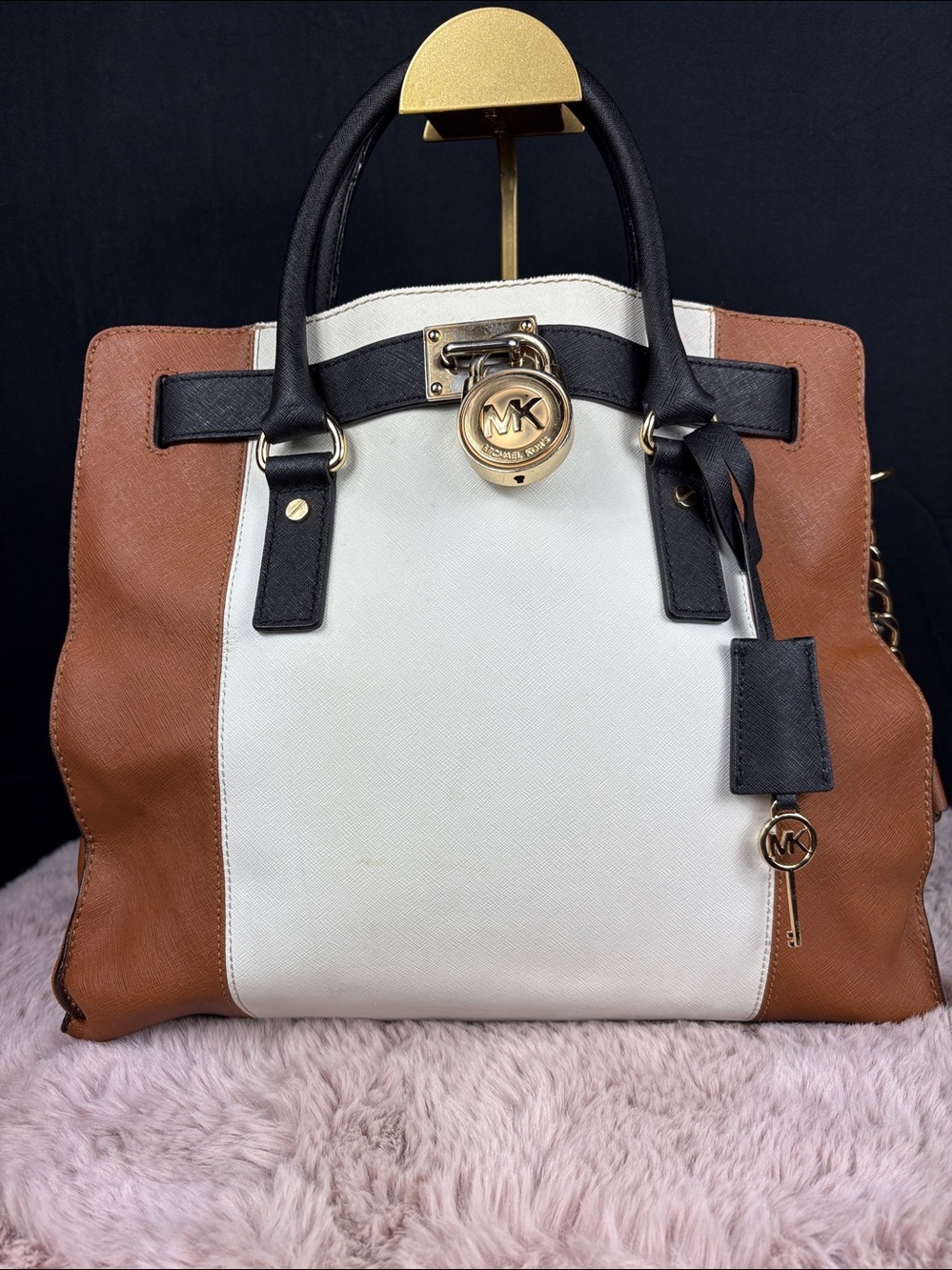 Michael Kors Sutton Colorblock Leather Satchel Tote Crossbody